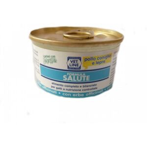 Vet Line Umido Forma Salute Pollo Coniglio e Lepre per Gatti 85g VetLine