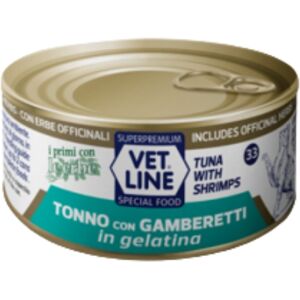 Vet Line Tonno con Gamberetti in Gelatina 70g per Gatti VetLine