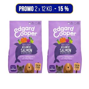 Edgard & Cooper PROMO 2x12Kg Edgard & Cooper Salmone Fresco dell'Atlantico e Tacchino per Cuccioli Puppy