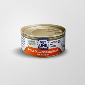 Vet Line Umido Pollo e Formaggio in Salsa per Gatti Vetline 70g