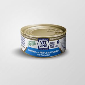 Vet Line Umido Tonno con Pesce Azzurro Naturale per Gatti Vetline 70g