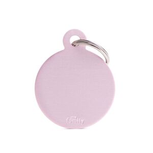 MyFamily Medaglietta per Cani Personalizzabile Cerchio Basic Alluminio Rosa L