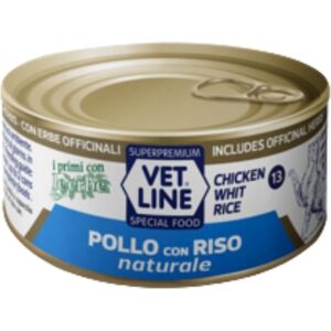 Vet Line Umido Naturale Pollo e Riso per Gatti Vetline 70g