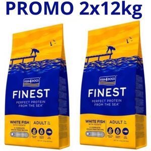 Fish4Dogs Finest Adult Ocean White Fish Pesce Bianco LARGE PROMO 2x12kg (€ 89,90 A SACCO)