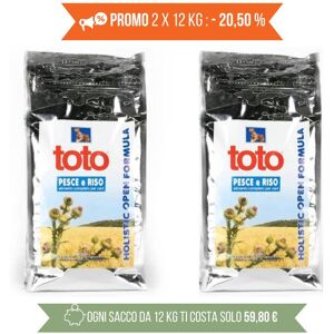 Toto Holistic Open Formula Pesce e Riso per Cani PROMO 2x12Kg (€ 59,80 A SACCO)