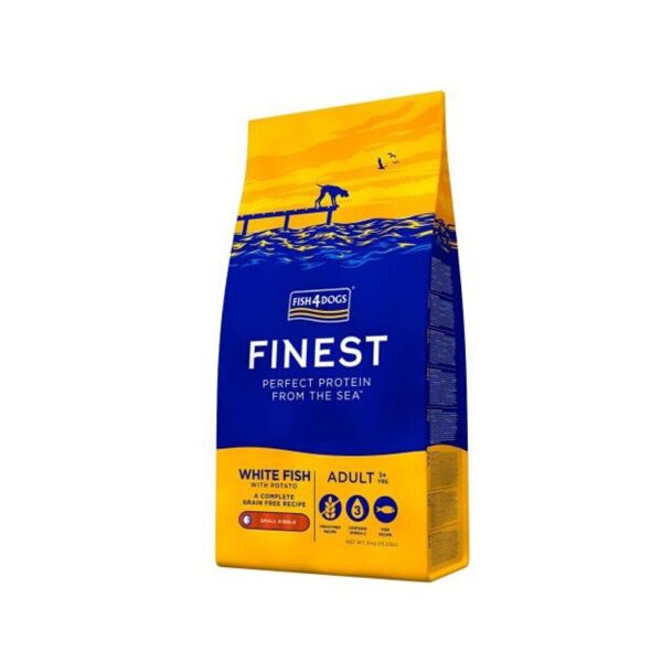 fish4dogs sacco da 12kg finest adult small pesce bianco per cani adulti