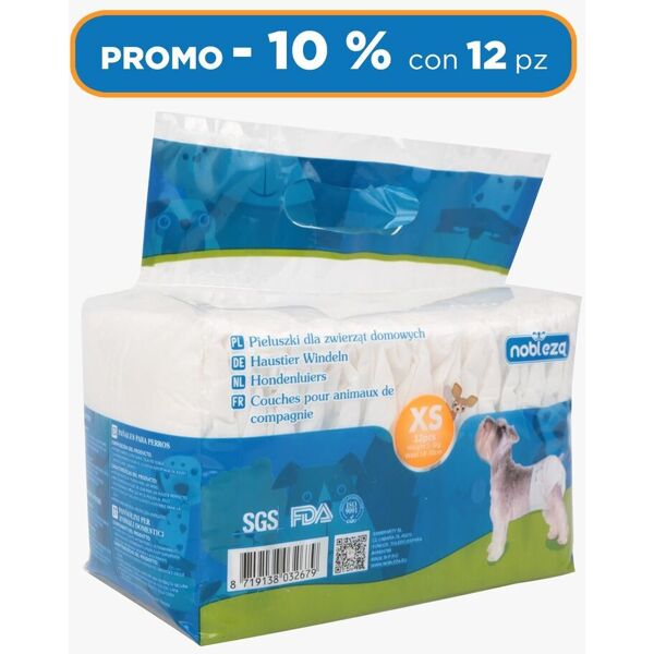 nobleza pannolini per cani igienici usa e getta promo 12 confezioni xs-12pacchi