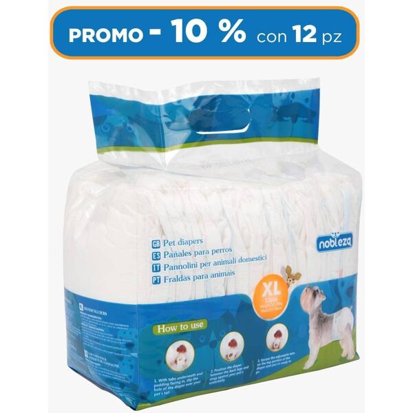 nobleza pannolini per cani igienici usa e getta promo 12 confezioni xl-12pacchi