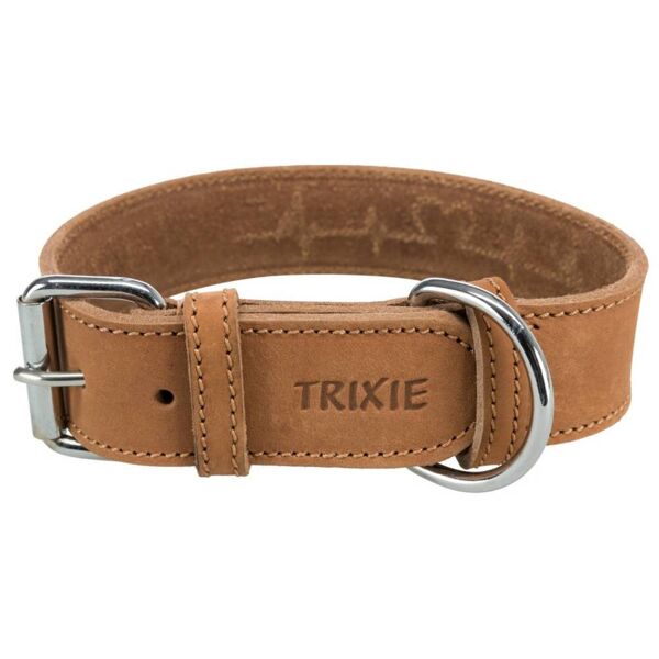 trixie collare per cani rustic heartbeat marrone l-xl:55-65cm/40mm