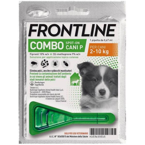 frontline combo spot-on antiparassitario per cuccioli 2-10kg 1 pipetta da 0,67ml