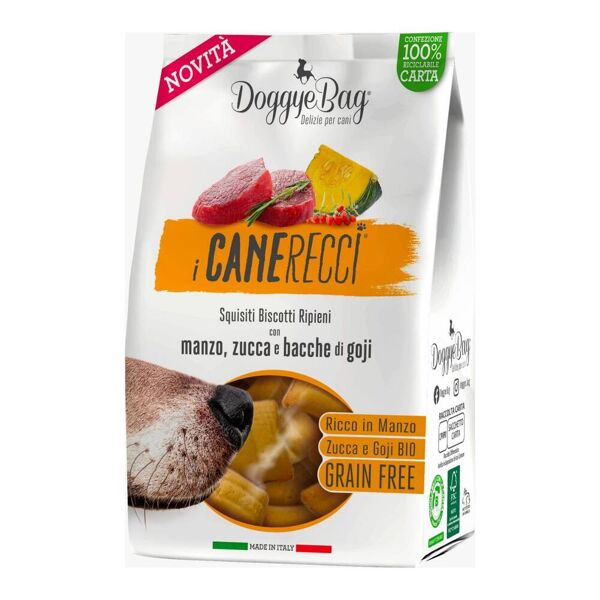 doggyebag ® i canerecci manzo zucca bio e goji bio biscotti grain free per cani 180g 1625