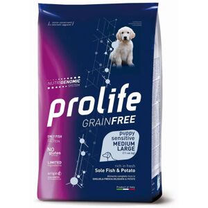 Prolife® Grain Free Sensitive Puppy Medium/large Sole Pesce E Patate Per Cuccioli 10kg