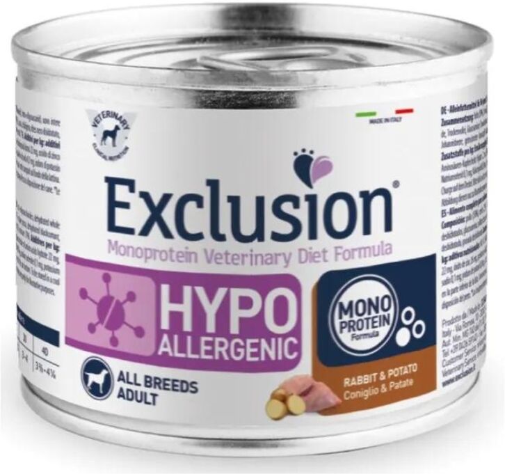 Exclusion Diet Hypoallergenic Coniglio e Patate Alimento Umido Monoproteico per Cani 200g