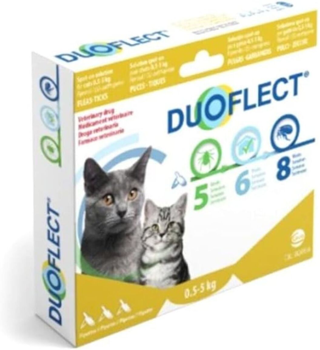 Ceva Duoflect Spot On Antiparassitario per Gatti da 0,5-5Kg 3 Pipette