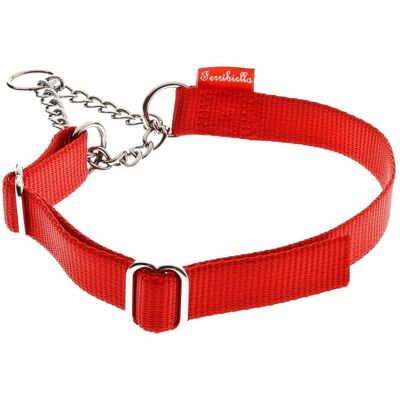 Ferribiella Collare Semistrozzo per Cani in Nylon con Catena Rosso S Ferribiella Collare Semistrozzo per Cani in Nylon con Catena Rosso S