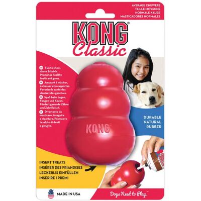 Gioco per cani KONG Classic Grande Rosso - Duro e per riempire di premi Gioco per cani KONG Classic Grande Rosso - Duro e per riempire di premi