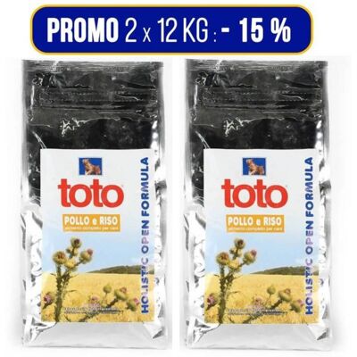 Toto PROMO 2 x 12 Kg Holistic Open Formula Pollo e Riso per Cani (€ 58,40 A SACCO) Toto PROMO 2 x 12 Kg Holistic Open Formula Pollo e Riso per Cani (€ 58,40 A SACCO)