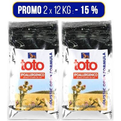 Toto PROMO 2 x 12 Kg Holistic Open Formula Ipoallergenico per Cani (€ 84,90 A SACCO) Toto PROMO 2 x 12 Kg Holistic Open Formula Ipoallergenico per Cani (€ 84,90 A SACCO)
