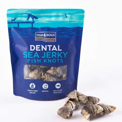 Fish4Dogs Dental Sea Jerky Fish Knots Premi per Cani 100 g Fish4Dogs Dental Sea Jerky Fish Knots Premi per Cani 100 g