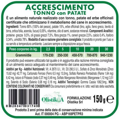 Vetline Vet Line Umido Crescita Tonno e Patate per Cuccioli Puppy 400 gr Vetline Vet Line Umido Crescita Tonno e Patate per Cuccioli Puppy 400 gr
