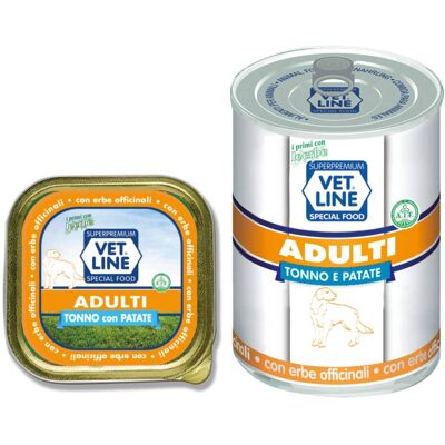 Vet Line Tonno e Patate Cibo per Cani - Monoproteico 150g Vet Line Tonno e Patate Cibo per Cani - Monoproteico 150g