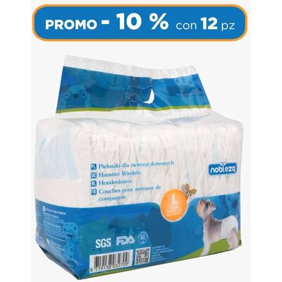 Nobleza Pannolini per Cani Igienici Usa e Getta Promo 12 Confezioni L-12pacchi Nobleza Pannolini per Cani Igienici Usa e Getta Promo 12 Confezioni L-12pacchi