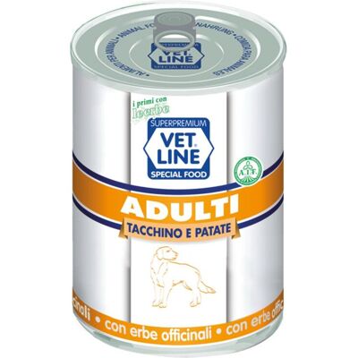 Vetline Vet Line Umido Tacchino e Patate per Cani Adulti 400 g Vetline Vet Line Umido Tacchino e Patate per Cani Adulti 400 g