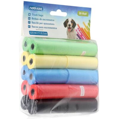 Nobleza Sacchetti Igienici per Cani 20 Rotoli Colori Misti Resistenti e Universali Nobleza Sacchetti Igienici per Cani 20 Rotoli Colori Misti Resistenti e Universali