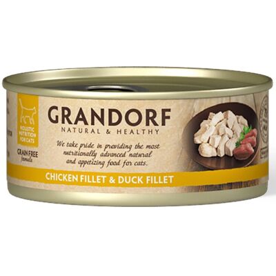 Grandorf Alimento Umido per Gatti Filetti di Pollo e Filetto di Anatra 70 g Grandorf Alimento Umido per Gatti Filetti di Pollo e Filetto di Anatra 70 g