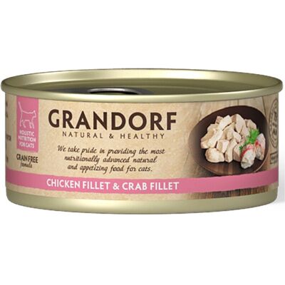 Grandorf Alimento Umido per Gatti Filetti di Pollo e Granchio 70 g Grandorf Alimento Umido per Gatti Filetti di Pollo e Granchio 70 g