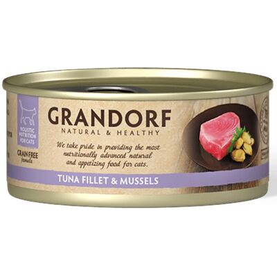 Grandorf Alimento Umido per Gatti Filetti di Tonno e Cozze 70 g Grandorf Alimento Umido per Gatti Filetti di Tonno e Cozze 70 g