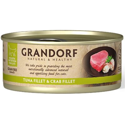 Alimento umido per gatti Grandorf tonno e granchio 70g Alimento umido per gatti Grandorf tonno e granchio 70g