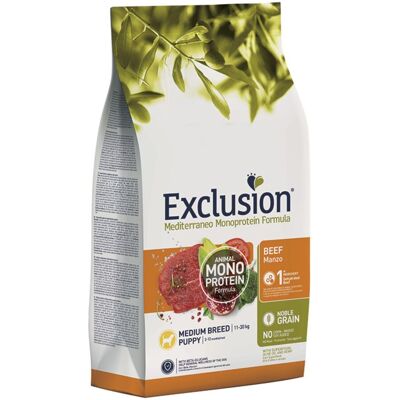 Exclusion Mediterraneo Monoproteico Noble Grain Puppy Medium Manzo per Cuccioli 12 Kg Exclusion Mediterraneo Monoproteico Noble Grain Puppy Medium Manzo per Cuccioli 12 Kg