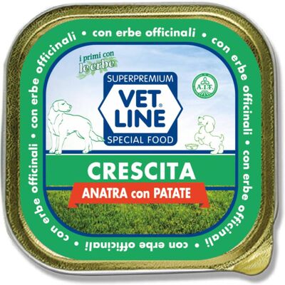 Vetline Vet Line Umido Crescita Anatra e Patate per Cuccioli Puppy 150 gr Vetline Vet Line Umido Crescita Anatra e Patate per Cuccioli Puppy 150 gr