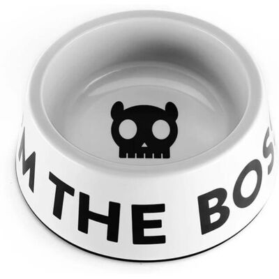 Zee.Dog Ciotola per Cani in Melamina "I'm The Boss" Bianca S Zee.Dog Ciotola per Cani in Melamina "I'm The Boss" Bianca S