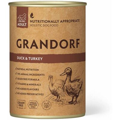 Grandorf Cibo Umido Ipoallergenico di Anatra e Tacchino - 400g Grandorf Cibo Umido Ipoallergenico di Anatra e Tacchino - 400g