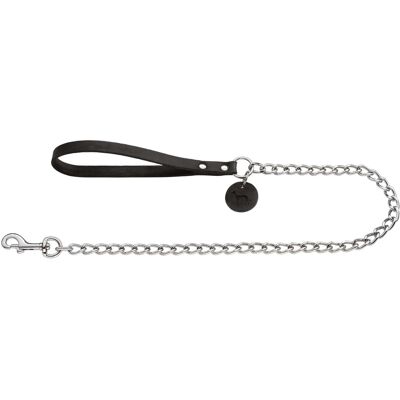 Hunter Guinzaglio a Catena per Cani con Fettuccia in Cuoio Bovino Nero 1,6 cm Hunter Guinzaglio a Catena per Cani con Fettuccia in Cuoio Bovino Nero 1,6 cm