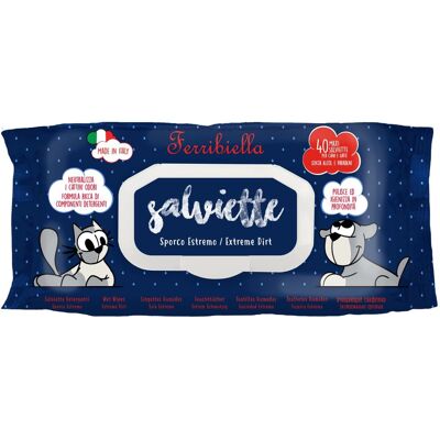 FERRIBIELLA Salviette Detergenti per Cani & Gatti - 40 pezzi FERRIBIELLA Salviette Detergenti per Cani & Gatti - 40 pezzi