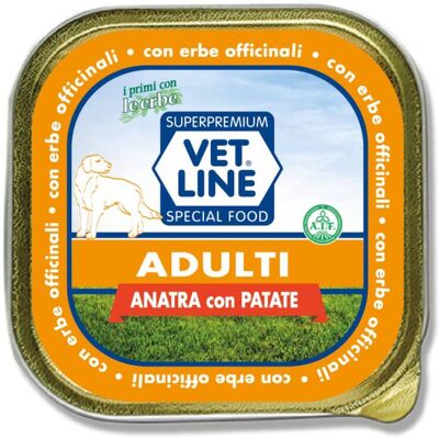 Vetline Vet Line Umido Adulti Anatra e Patate per Cani Adulti 150 gr Vetline Vet Line Umido Adulti Anatra e Patate per Cani Adulti 150 gr