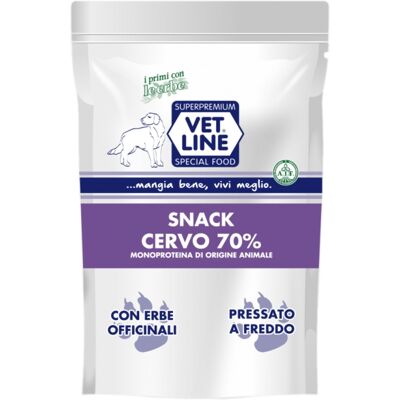 Snack di Cervo Vet Line - Monoproteico, senza cereali - Italia Snack di Cervo Vet Line - Monoproteico, senza cereali - Italia