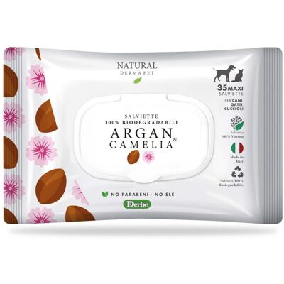 Derbe Natural Derma Pet by Salviette Argan e Camelia per Cani Gatti e Cuccioli 1 Pz Derbe Natural Derma Pet by Salviette Argan e Camelia per Cani Gatti e Cuccioli 1 Pz