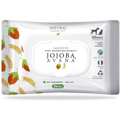 Derbe Natural Derma Pet by Salviette Jojoba e Avena per Cani Gatti e Cuccioli 1 Pz Derbe Natural Derma Pet by Salviette Jojoba e Avena per Cani Gatti e Cuccioli 1 Pz