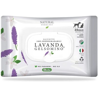 Derbe Natural Derma Pet by Salviette Lavanda e Gelsomino per Cani Gatti e Cuccioli 1 Pz Derbe Natural Derma Pet by Salviette Lavanda e Gelsomino per Cani Gatti e Cuccioli 1 Pz