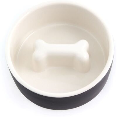 Ciotola Paikka Slow Feed per Cani - Ceramica Auto-raffreddata - Design 3D - Nero - L Ciotola Paikka Slow Feed per Cani - Ceramica Auto-raffreddata - Design 3D - Nero - L