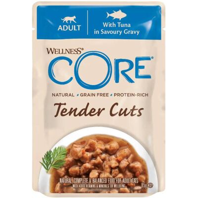 Wellness® Core Wellness Core Bocconcini in Salsa per Gatti Tender Cuts Pollo e Tonno 85 g Wellness® Core Wellness Core Bocconcini in Salsa per Gatti Tender Cuts Pollo e Tonno 85 g