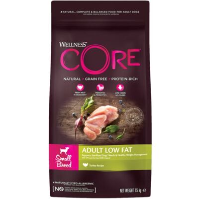 Wellness® Core Wellness Core Small Breed Adult Low Fat Tacchino per Cani Adulti di Piccola Taglia 1,5 Kg Wellness® Core Wellness Core Small Breed Adult Low Fat Tacchino per Cani Adulti di Piccola Taglia 1,5 Kg