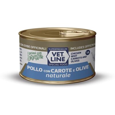 Vetline Vet Line Umido Naturale Pollo Carote e Olive per Gatti 70 g Vetline Vet Line Umido Naturale Pollo Carote e Olive per Gatti 70 g