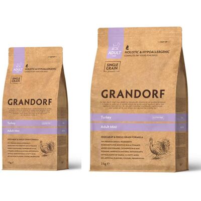 Grandorf Adult MINI Tacchino per Cani Adulti Taglia Piccola 3 Kg Grandorf Adult MINI Tacchino per Cani Adulti Taglia Piccola 3 Kg