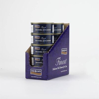 Fish4Cats 10 x 70 g Umido per Gatti Sgombro con Gamberetti Fish4Cats 10 x 70 g Umido per Gatti Sgombro con Gamberetti