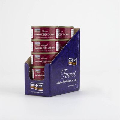 Fish4Cats 10 x 70 g Umido per Gatti Sgombro con Acciuga Fish4Cats 10 x 70 g Umido per Gatti Sgombro con Acciuga